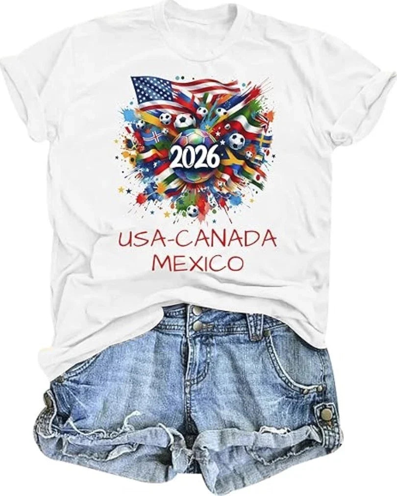 AMWIPE Soccer Cup 2026 Shirt for Women USA Football Match Jersey s Unisex