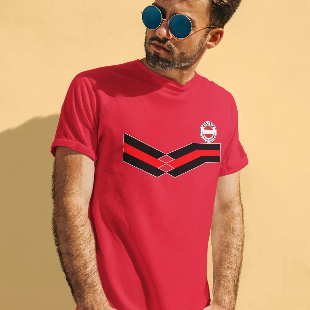 Mens AUSTRIA Retro Strip Style Football TShirt World Cup 2026 Kit Jersey Unisex