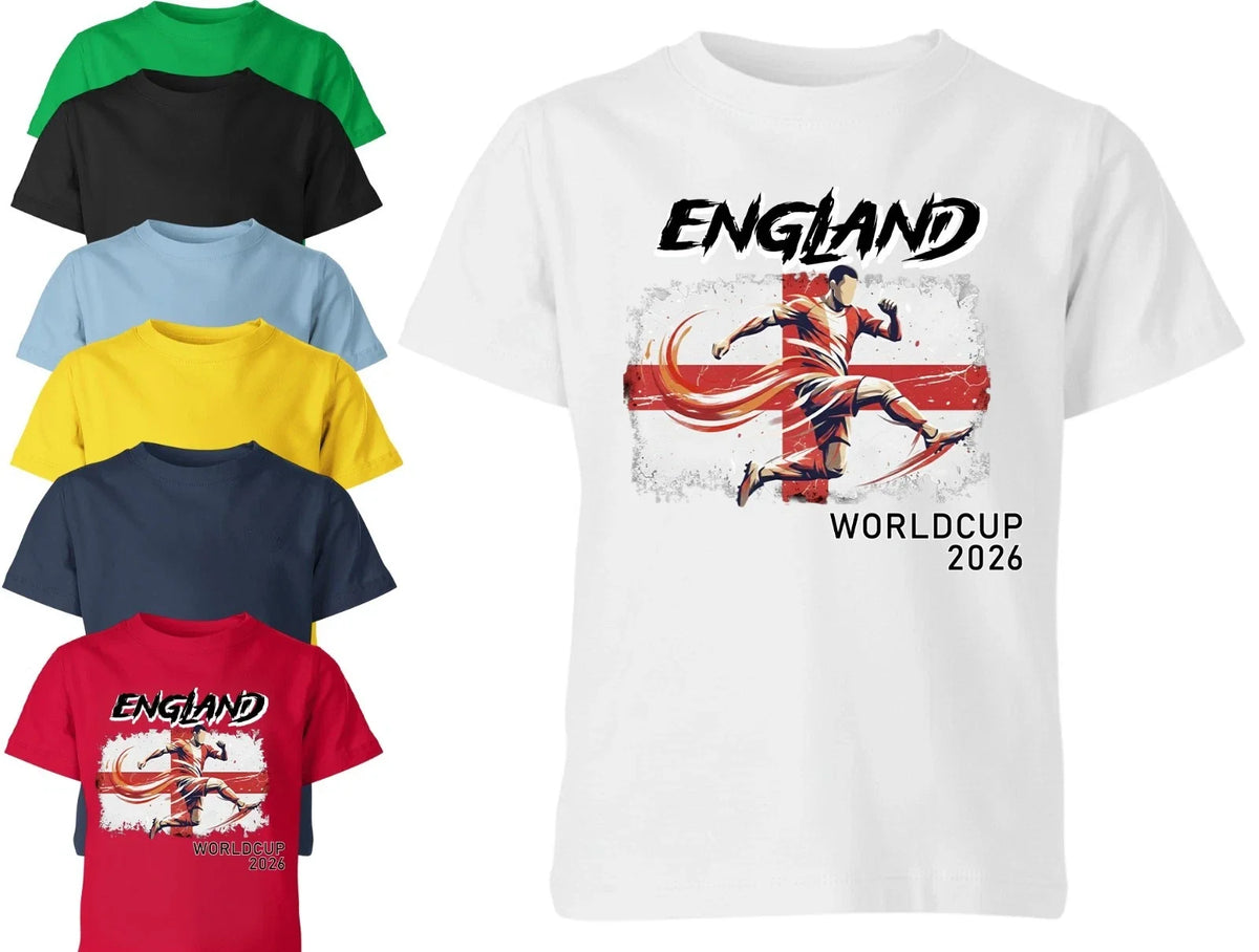 Football World Cup 2026 England Kids Unisex T Shirt Soccer Fan Tee Gift Unisex