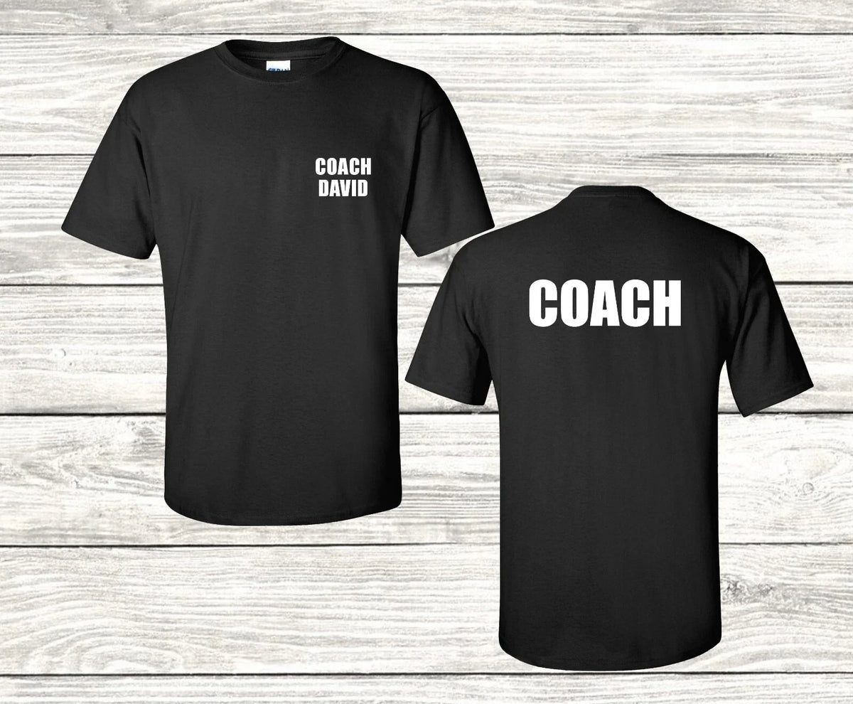 Front & Back Coach Custom Name Soccer Basketball Football Baseball Shirt Unisex