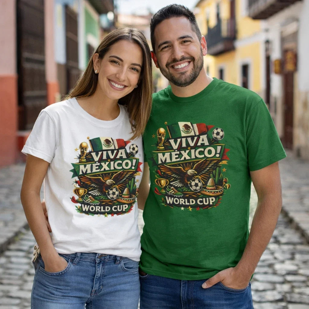 Viva Mexico World Cup T‑Shirt | Mexican Flag Futbol Soccer Unisex Fan Tee Unisex