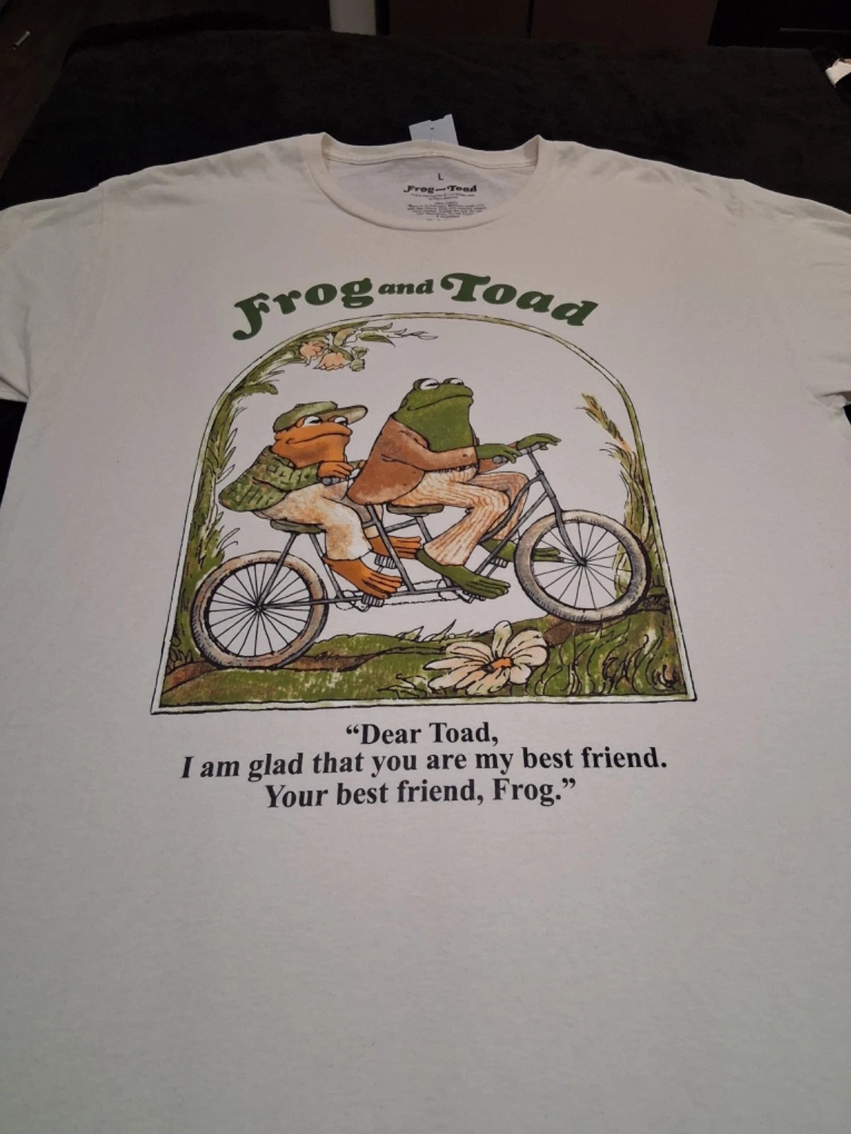 Frog and Toad T-Shirt Large Best Friends Bicycle Arnold Lobel 100% Cotton
