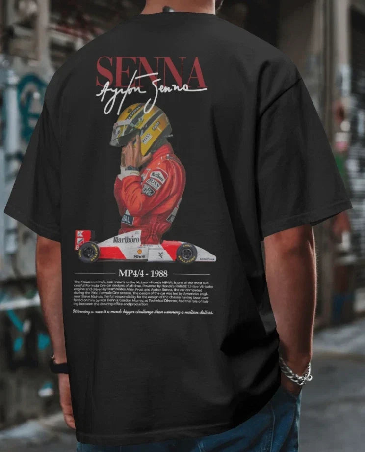 Ayrton Senna F1 Fan Art Graphic Tee • 100% Cotton Unisex Shirt Unisex
