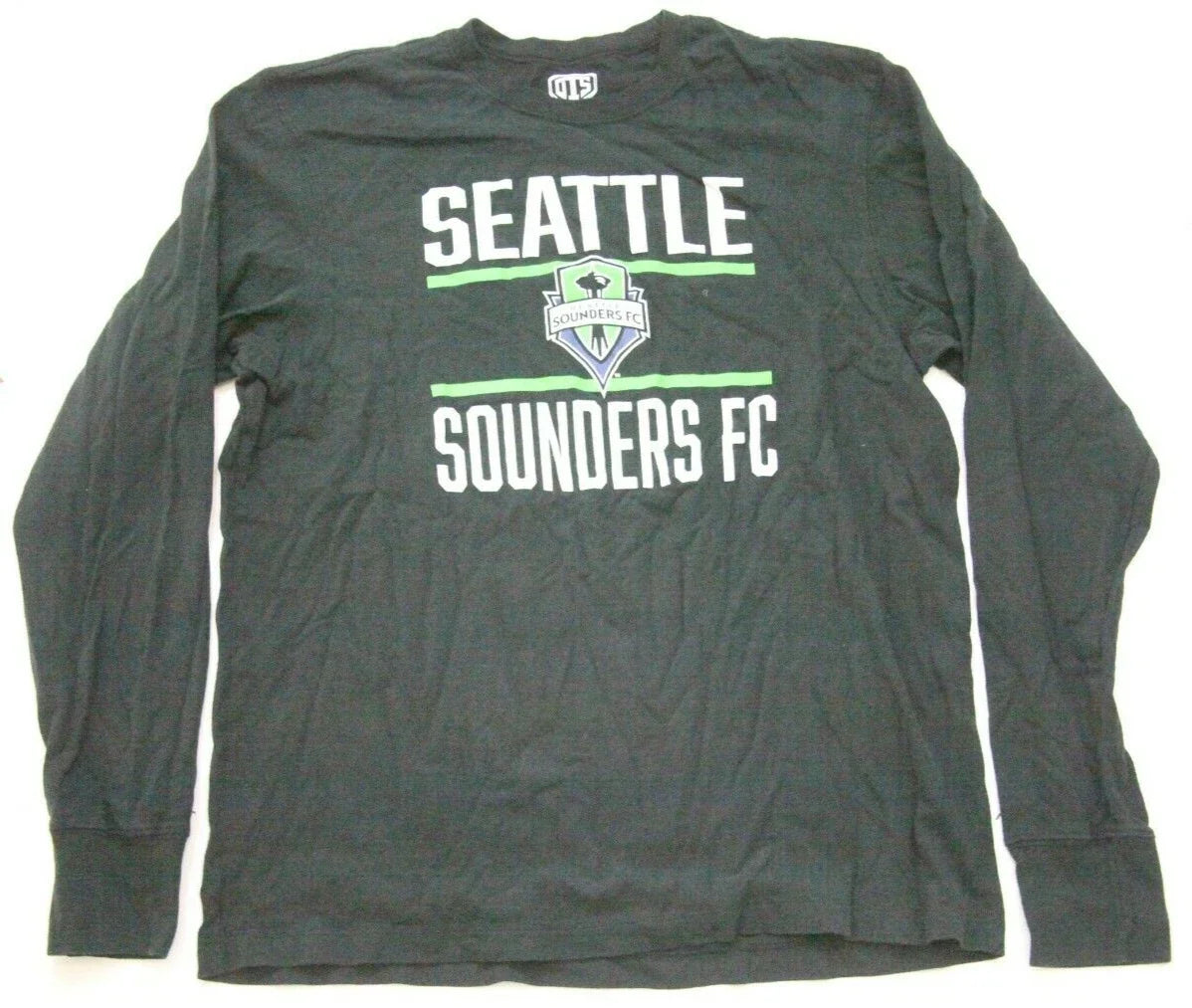 OTS Seattle Sounders Black White Graphic Top Large Cotton Men's Tee GG10 Unisex