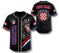 Personalized Croatia Knight Baseball Jersey, Croatian Flag Fan Shirt Unisex