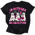 In October We Wear Pink Nurse Ghost Halloween Breast Cancer Awareness Unisex Tee