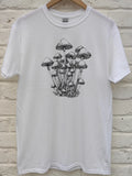 magic mushrooms, psychedelic, liberty cap, psilocybin - hand screen printed