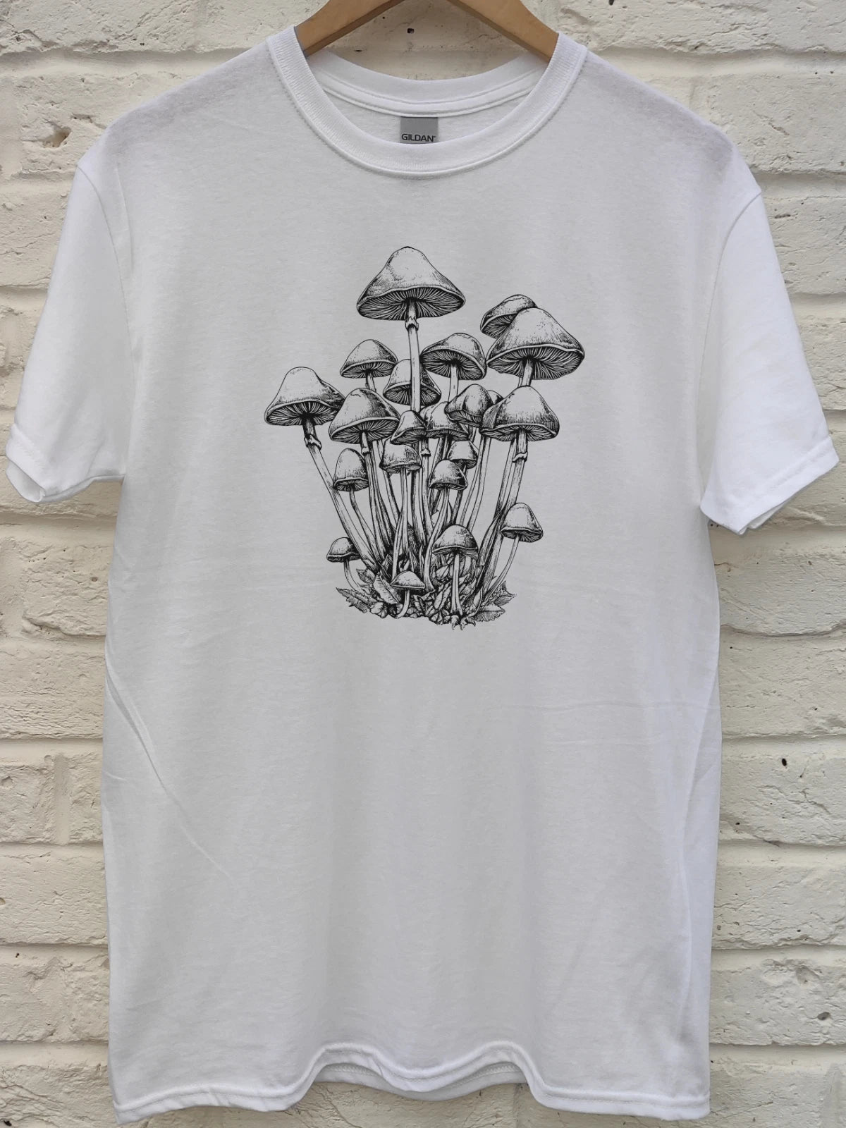 magic mushrooms, psychedelic, liberty cap, psilocybin - hand screen printed