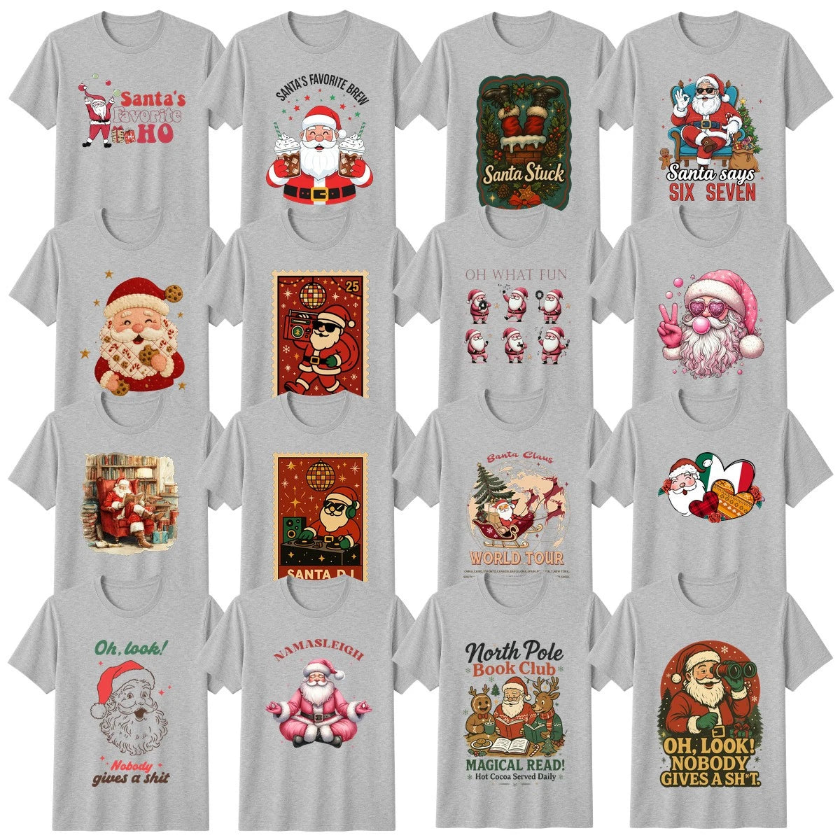 Novelty Christmas T-Shirt Santa Claus Christmas Gift