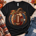 Patchwork Football Pumpkin Tee | Fall Pumpkin Football Shirt I Autumn Gift
