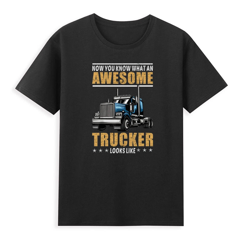 Awesome Trucker Look Like Truck Driver 18 Wheeler Mechanic Vintage Men's T-Shirt