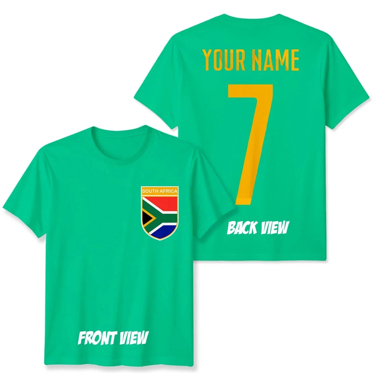 Personalised South Africa Football Unisex Kids Name Number Tee #WC Unisex