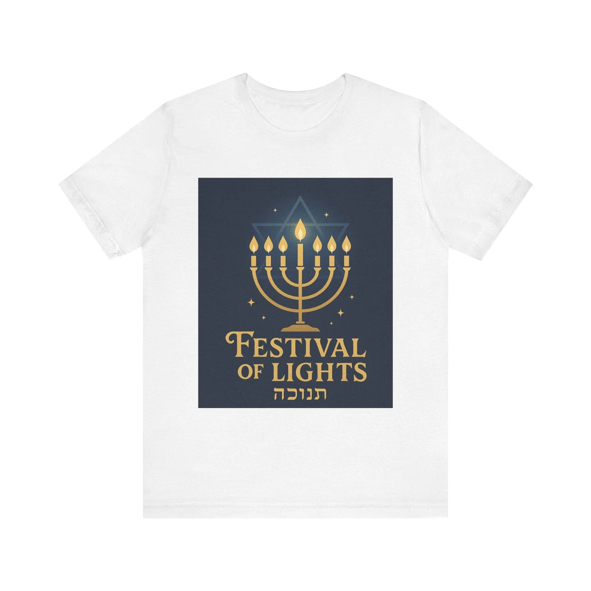 Festival of Lights Menorah T-Shirt | Hanukkah Candle Design