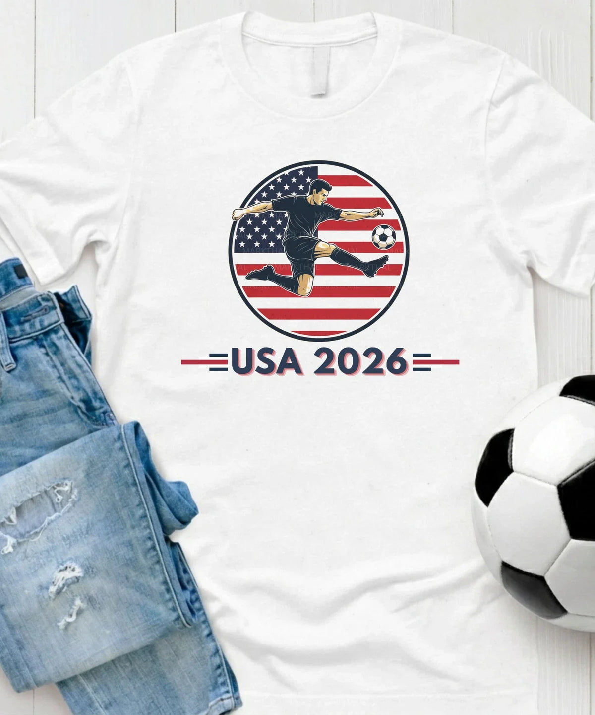 USA 2026 World Soccer TShirt Futbol Shirt American Flag Tee Gildan Unisex Unisex