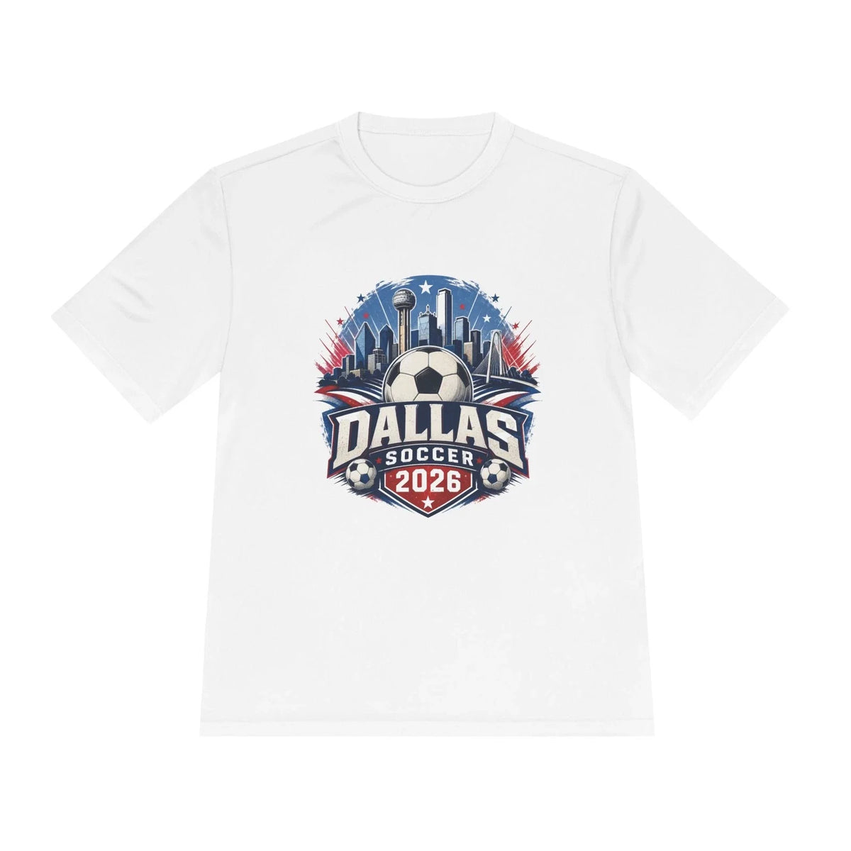 Dallas Soccer 2026 Tee | Soccer Ball, City Skyline Unisex