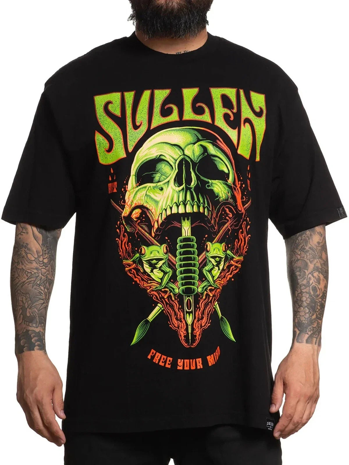 Sullen Men's Free Mind Short Sleeve Premium 1 Ton Heavyweight Tattoo Tee Unisex