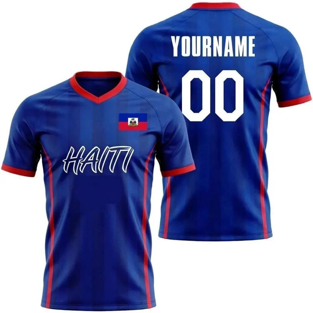 Haiti Black Gold Soccer Jersey Custom Name Number Football Shirt Mens Fan Gift Unisex