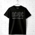 ACDC Back in Black Vintage Album Cover Men's T Shirt Metal Rock Band Concert Top Unisex
