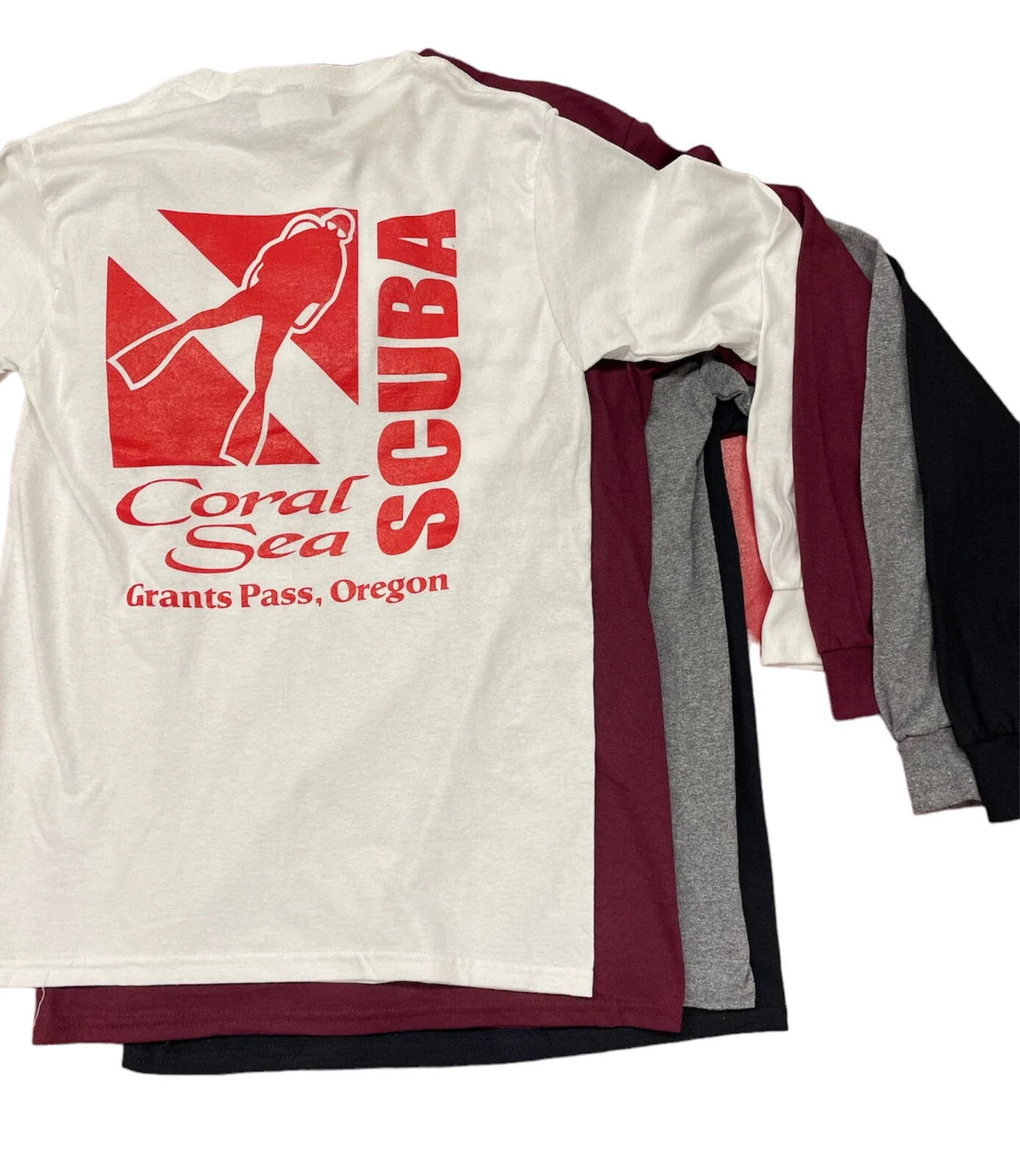 Coral Sea Scuba Logo Long Sleeve Mens Scuba Diving T-Shit Unisex