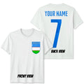 Personalised Uzbekistan Football Unisex Kids Name Number Tee #WC Unisex