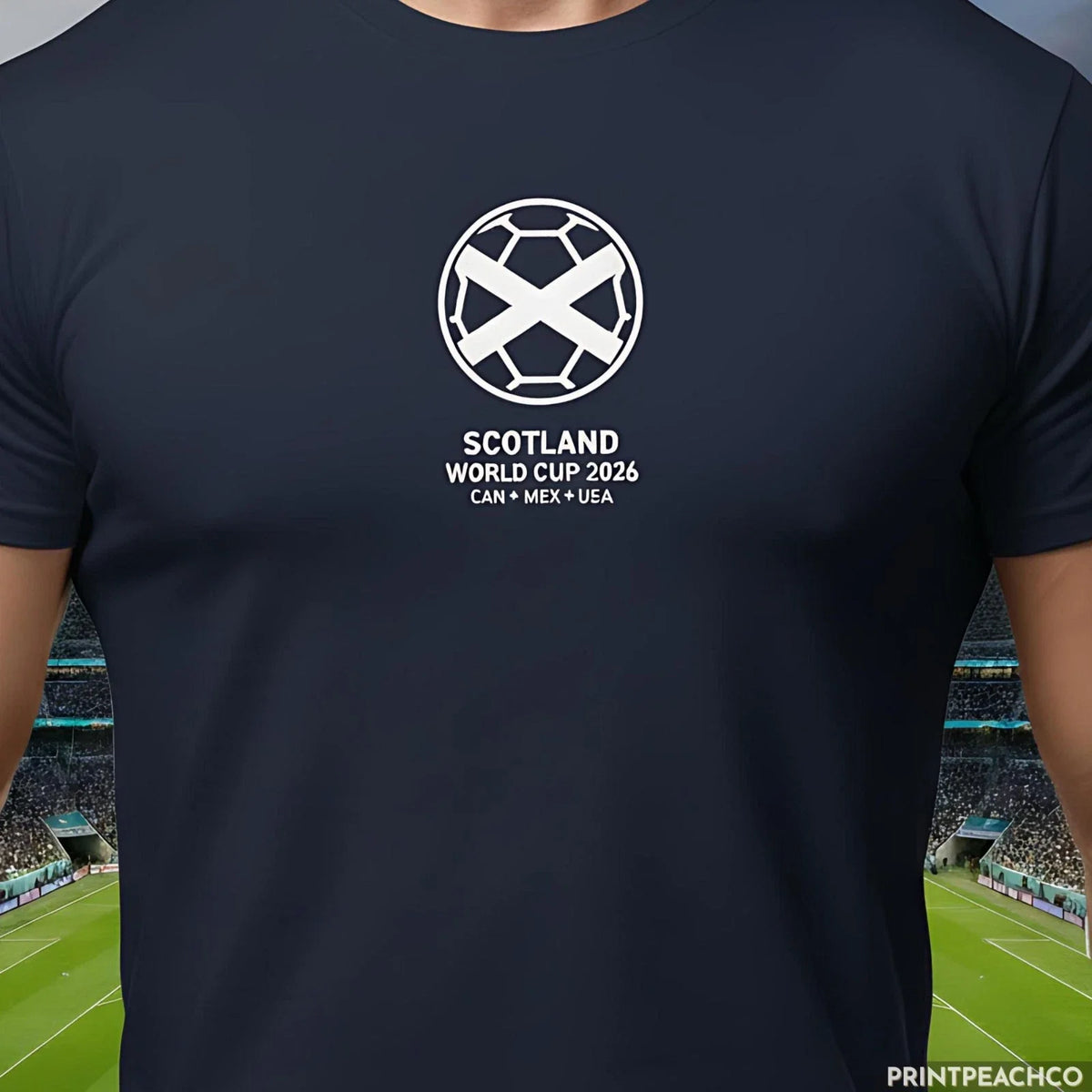 Scotland 2026 World Cup Minimal Football Shirt Soccer Fan Tee USA CAN MEX Gift Unisex