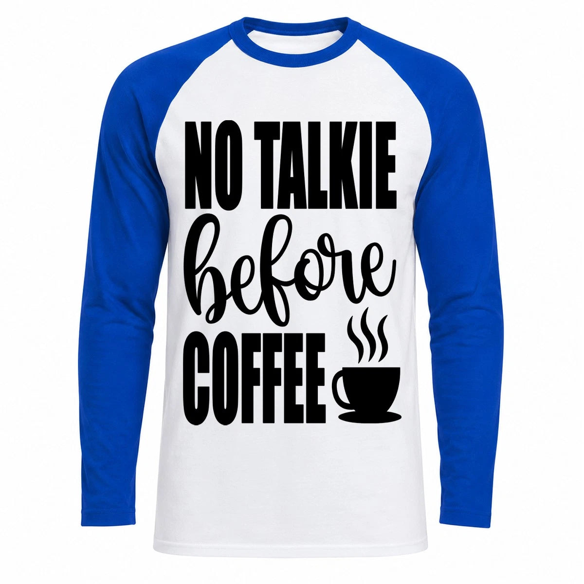 Funny Coffee Baseball T-Shirt No Talkie Before Coffee Retro Gift For Her