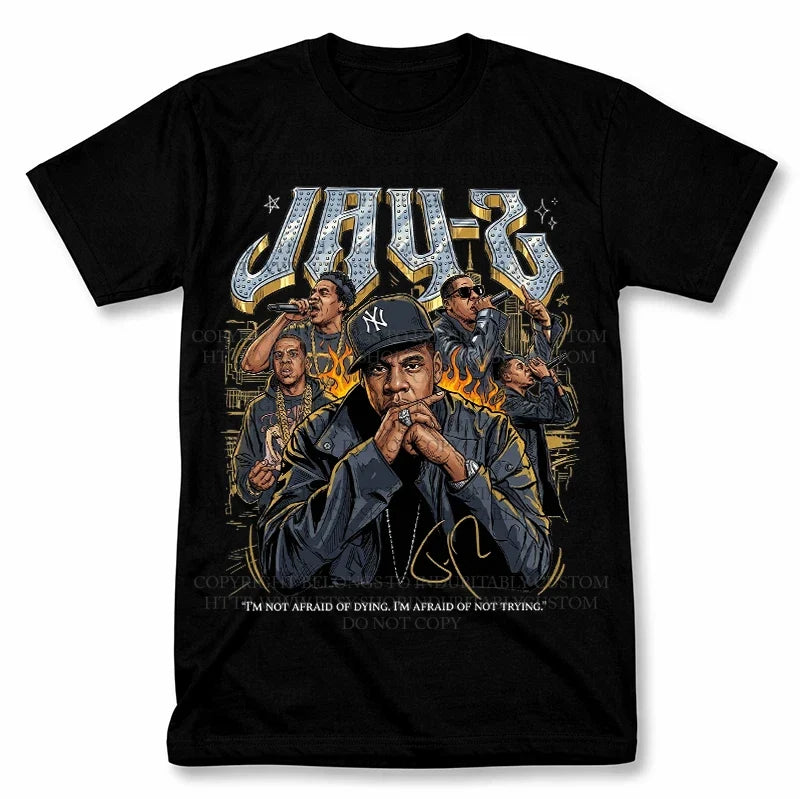 Jay Z Cartoon Bootleg Rap Tee Graphic T Shirt Vintage Style Rapper Tee Unisex