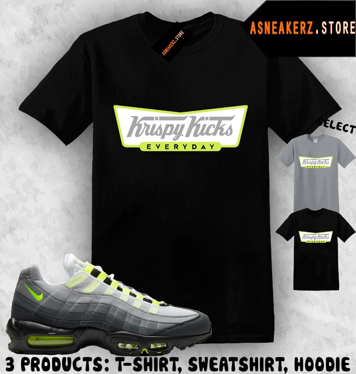 Tee Shirt Matching AM 95 Big Bubble Neon 2026 Match Sneaker Krispy Kicks Unisex