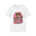 Feline Fabulous Leopard Y2K Tee | Retro Sunset Tropical Palm Graphic