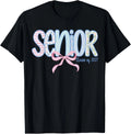 Girl Senior 2027 Class of 2027 Coquette Bow Graduation Grad  unisex T-Shirt