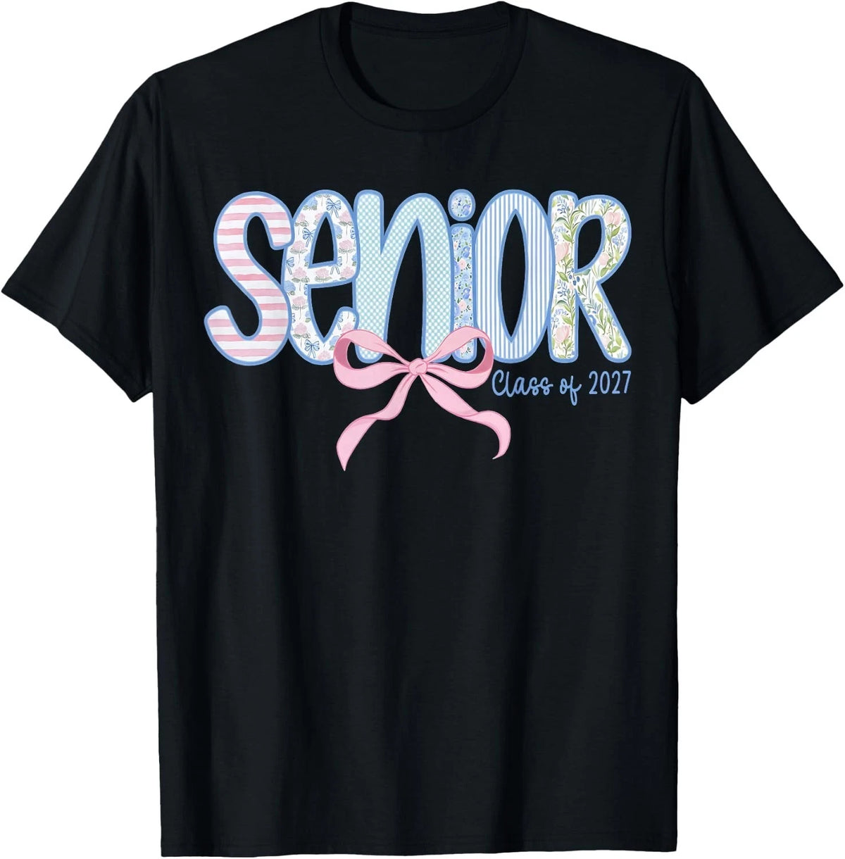 Girl Senior 2027 Class of 2027 Coquette Bow Graduation Grad  unisex T-Shirt