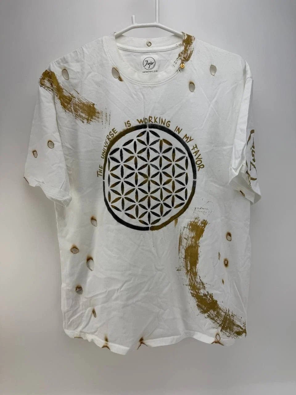 Jojo Custom Apparel Mens White Graphic Short Sleeve SEE PICS FOR SIZE Unisex