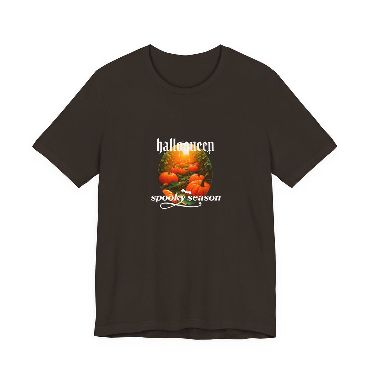 Pumpkin Patch Circle Halloween Art T-Shirt | Spooky Autumn Fall Tee