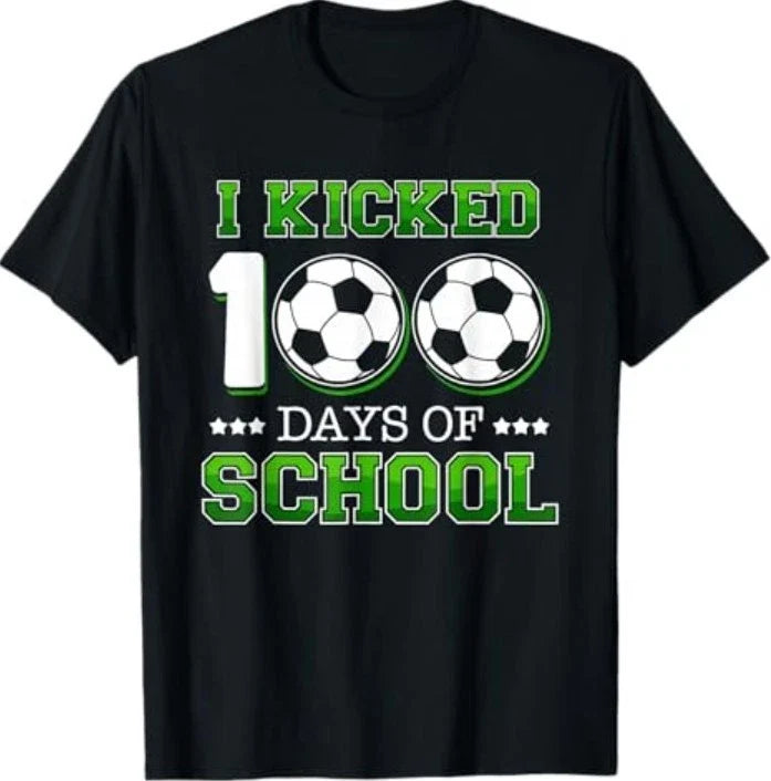 I Kicked 100 Days of School Soccer Sport 100th Day Unisex