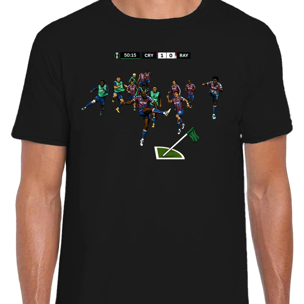 Mateta Goal Celebration Black Adult Tee Palace Europa Conference Final Unisex