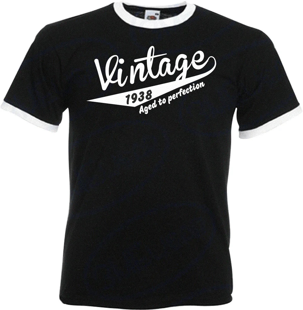 88th Birthday Gifts Presents Year 1938 Mens Ringer Vintage Retro Aged To Unisex