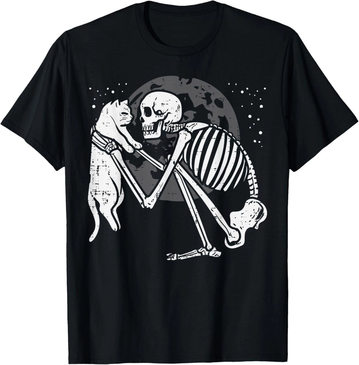 Skeleton Cat Skull Kitty Cute Goth Halloween Men Women Kids T-Shirt