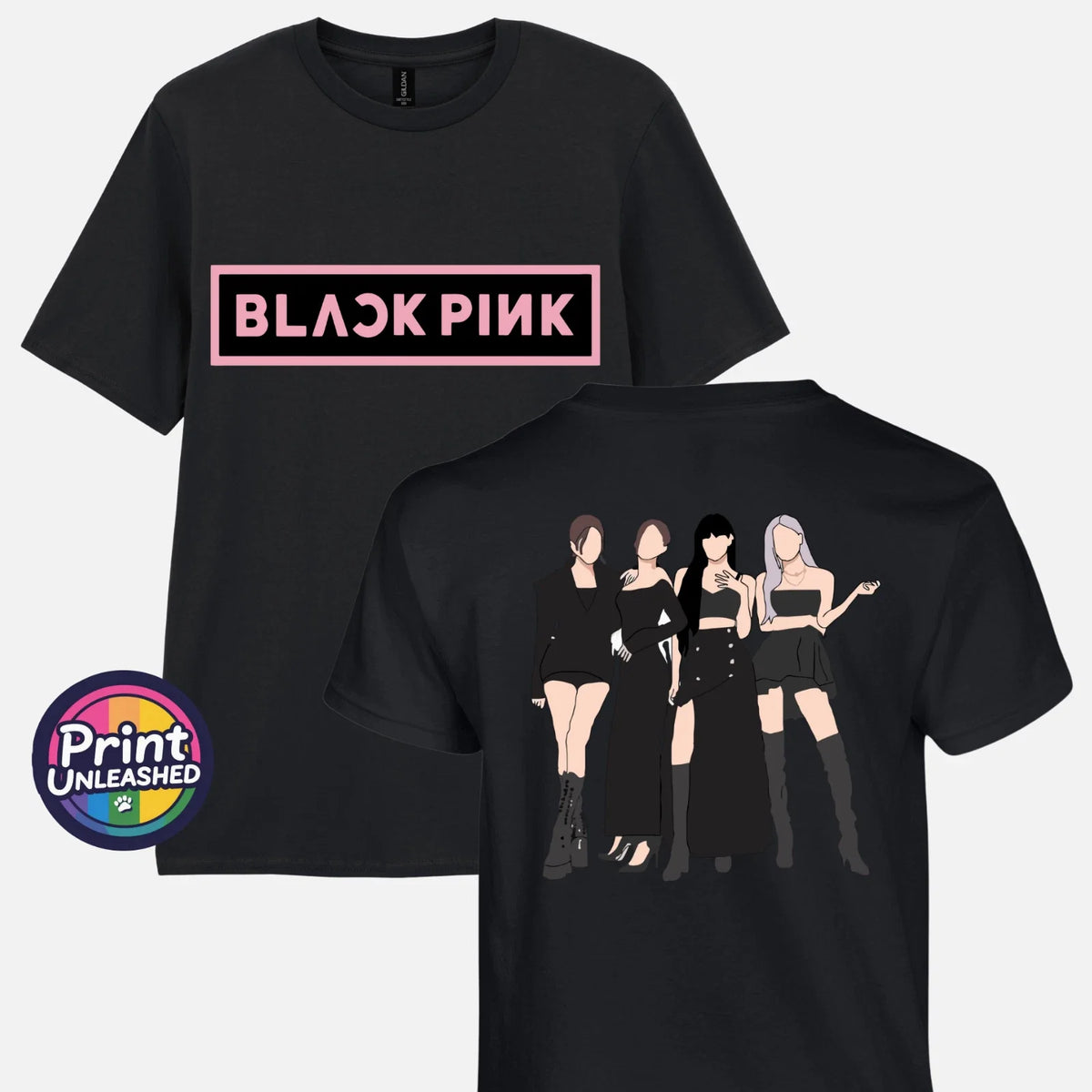 BLACKPINK KPOP Band Graphic Tee Black Pink Unisex Top Kids Teen Adult Unisex