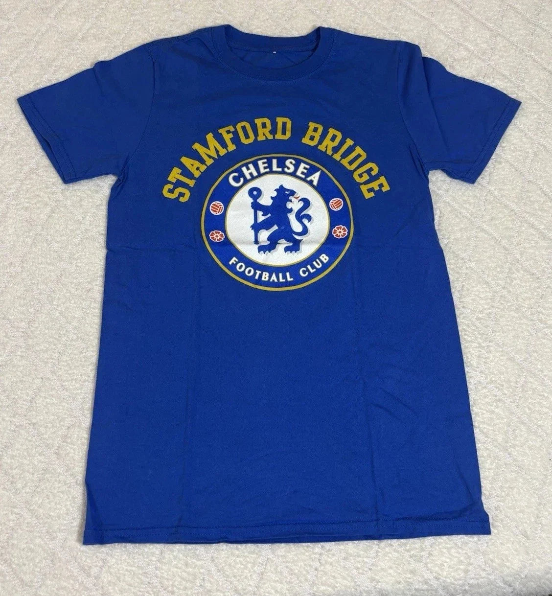 Stamford Bridge Chelsea Football Club Badge Logo Graphic Blue Shirt Size Small Unisex