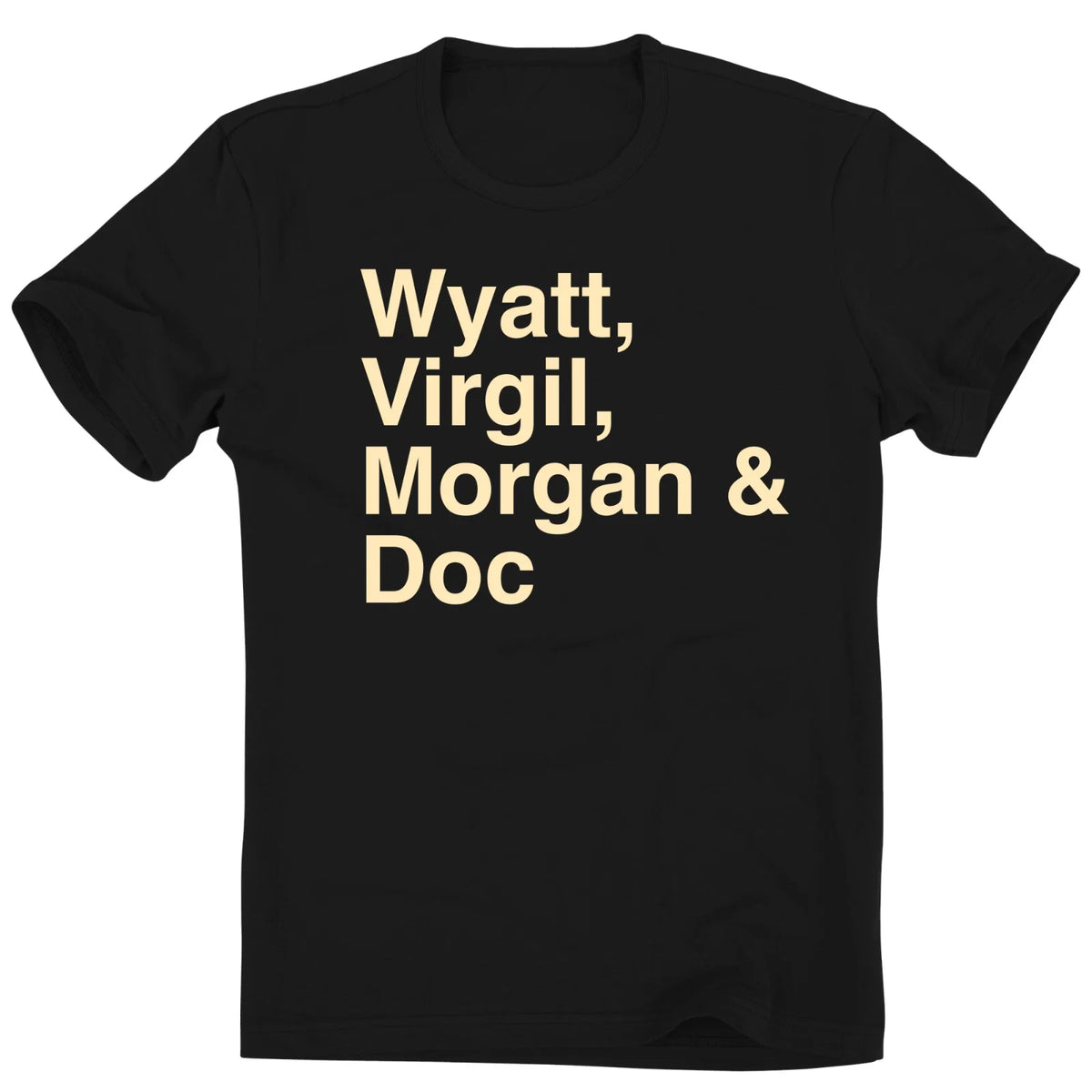 Wyatt Virgil Morgan Earp Doc Holliday Wild West Tombstone Unforgiven Tee T Shirt Unisex