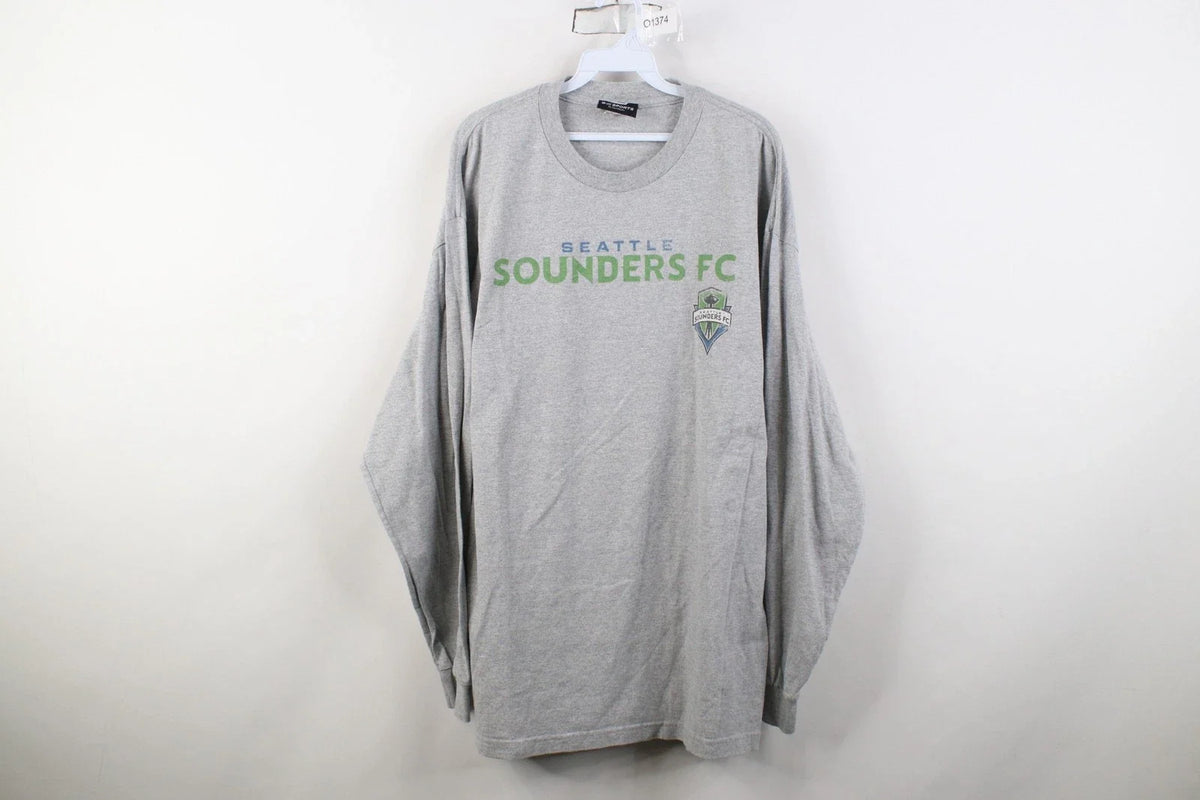 Vintage Mens 2XL Spell Out MLS Seattle Sounders FC Soccer Long Sleeve Unisex