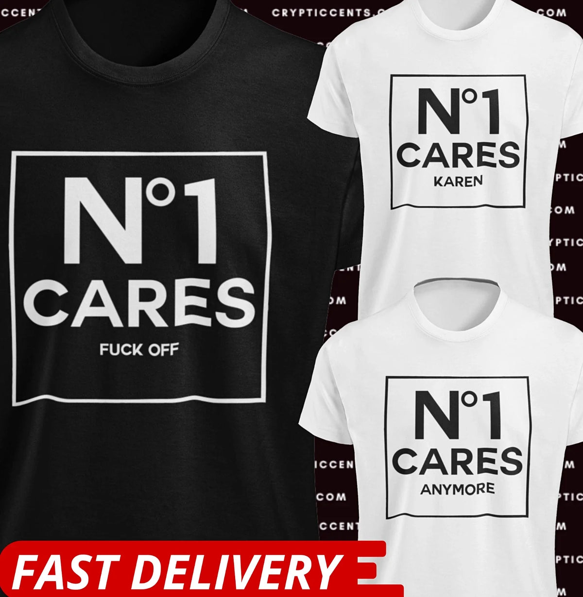 NO 1 CARES Funny Couture Parody S-4XL New Fashion Joke Present Gift TEE Unisex