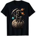 Reaper Sitting On The Moon Grim Skeleton Space Planets Stars Celestial T Shirt
