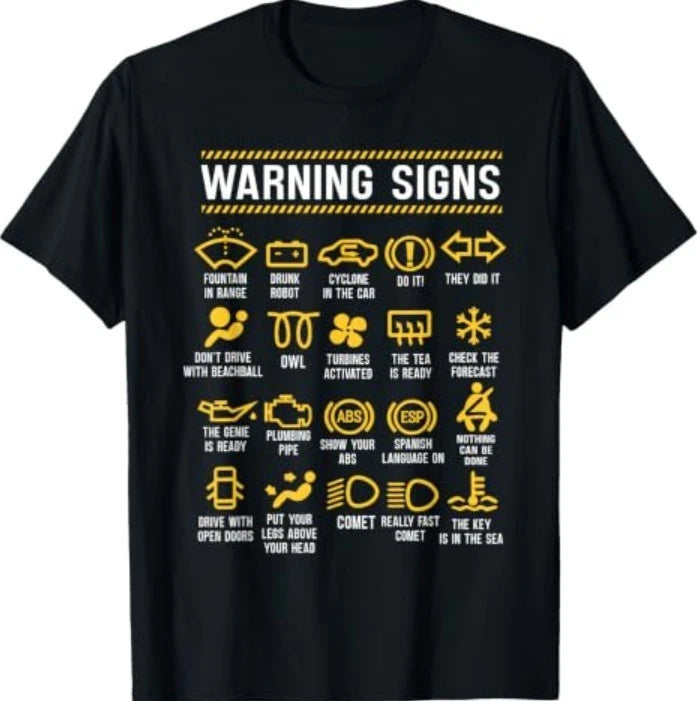 Warning Signs 101 Funny Car Mechanic T-Shirt