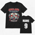 Personalised England World Cup Custom Name Number Football Fan Top Unisex