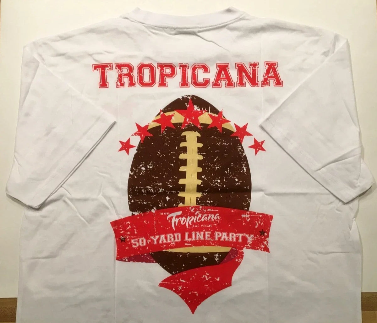 Las Vegas Tropicana Casino Football White Men's XL 50 YARD LINE PARTY Unisex