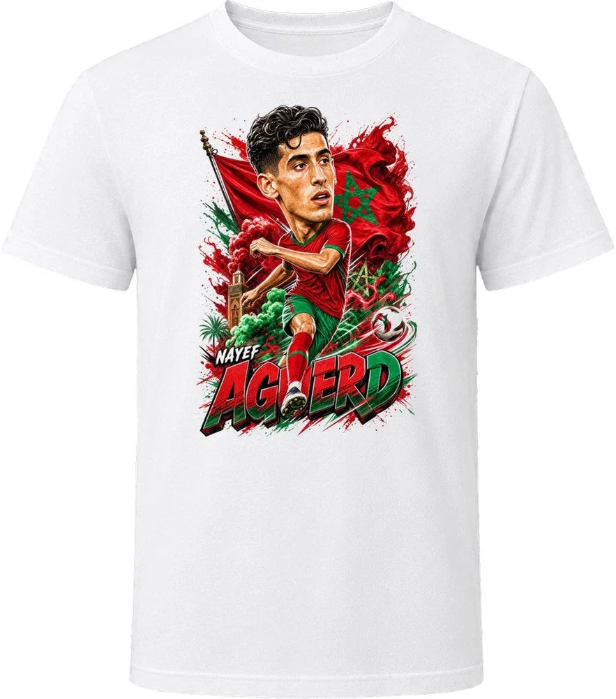 Nayef Aguerd Morocco Soccer Caricature 2026 World Cup T Shirt Unisex
