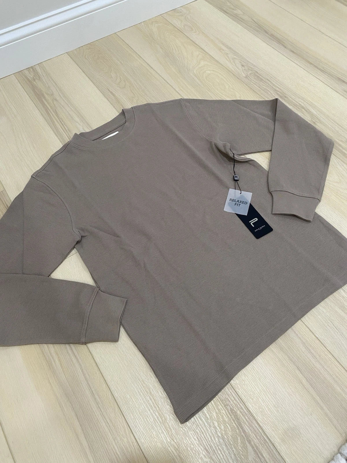 Public Supply Shirt Mens Small Brown Long Sleeve Crew Neck NWT Unisex