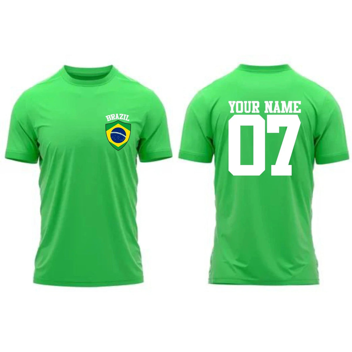 Personalized Team Brazil Your Name Number Football Supporters Fans Top Unisex