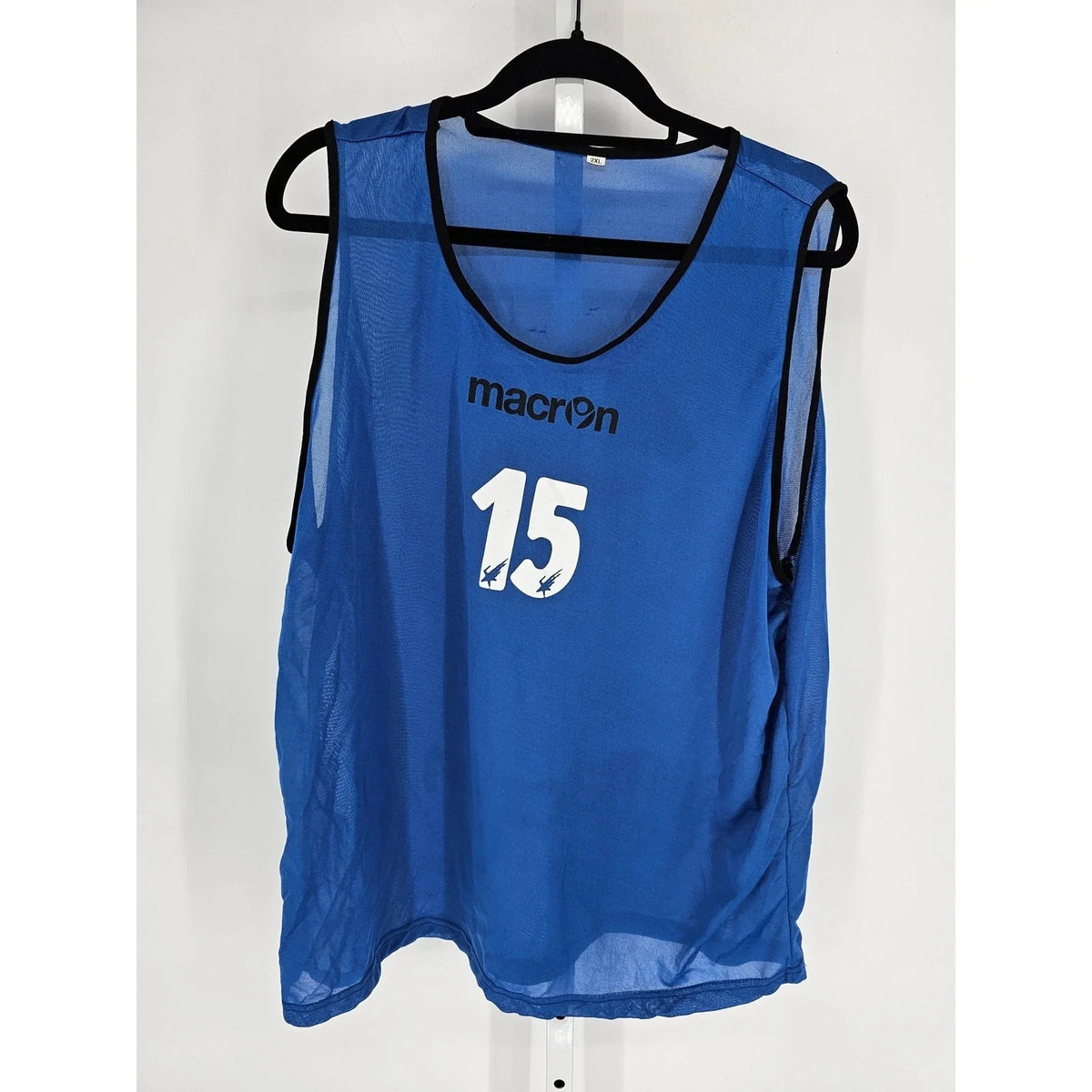 Vintage Macron Soccer Futbol Practice Penny Jersey Blue Black Unisex